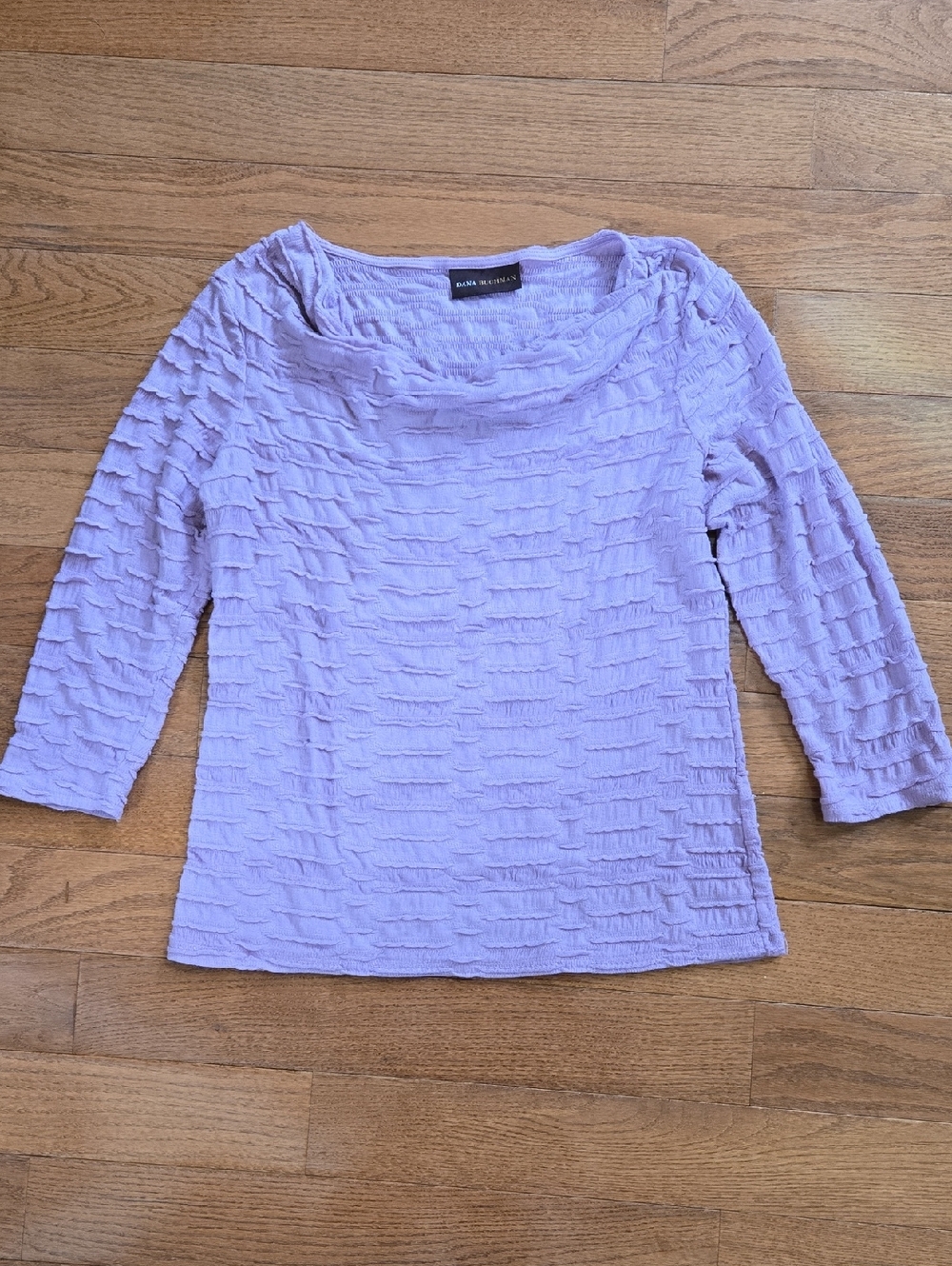 Dana Buchman Lilac Ruffle-Texture Boatneck Top